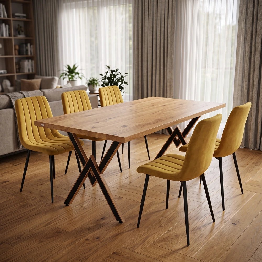 Eichenholztisch im klassischen Stil – für 6 Personen – 160 x 80 x 4 cm