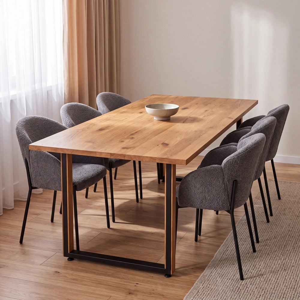 Eichenholztisch im klassischen Stil – für 6 Personen – 180x85x2,6 cm