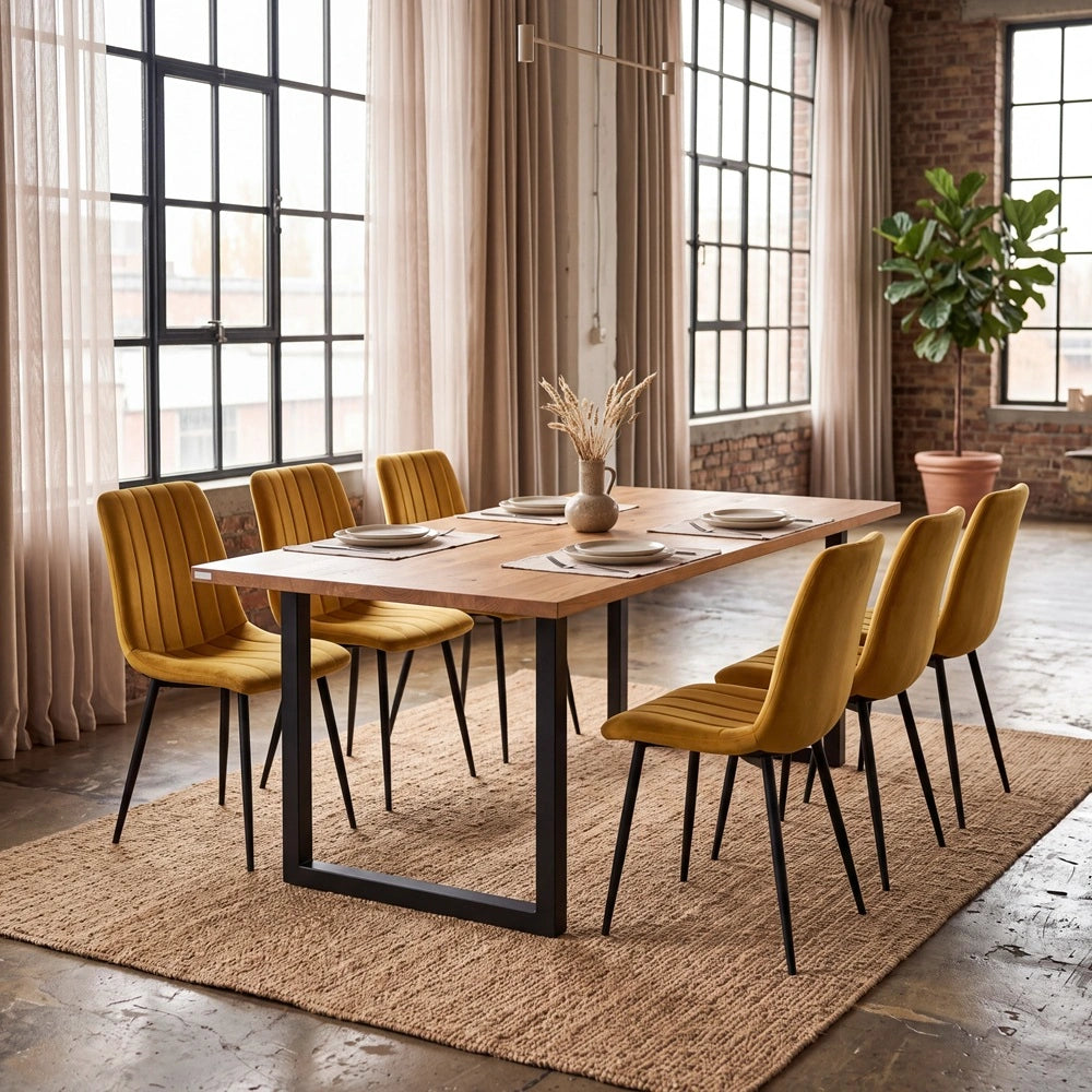 Eichenholztisch im klassischen Stil – für 6 Personen – 180x85x2,6 cm