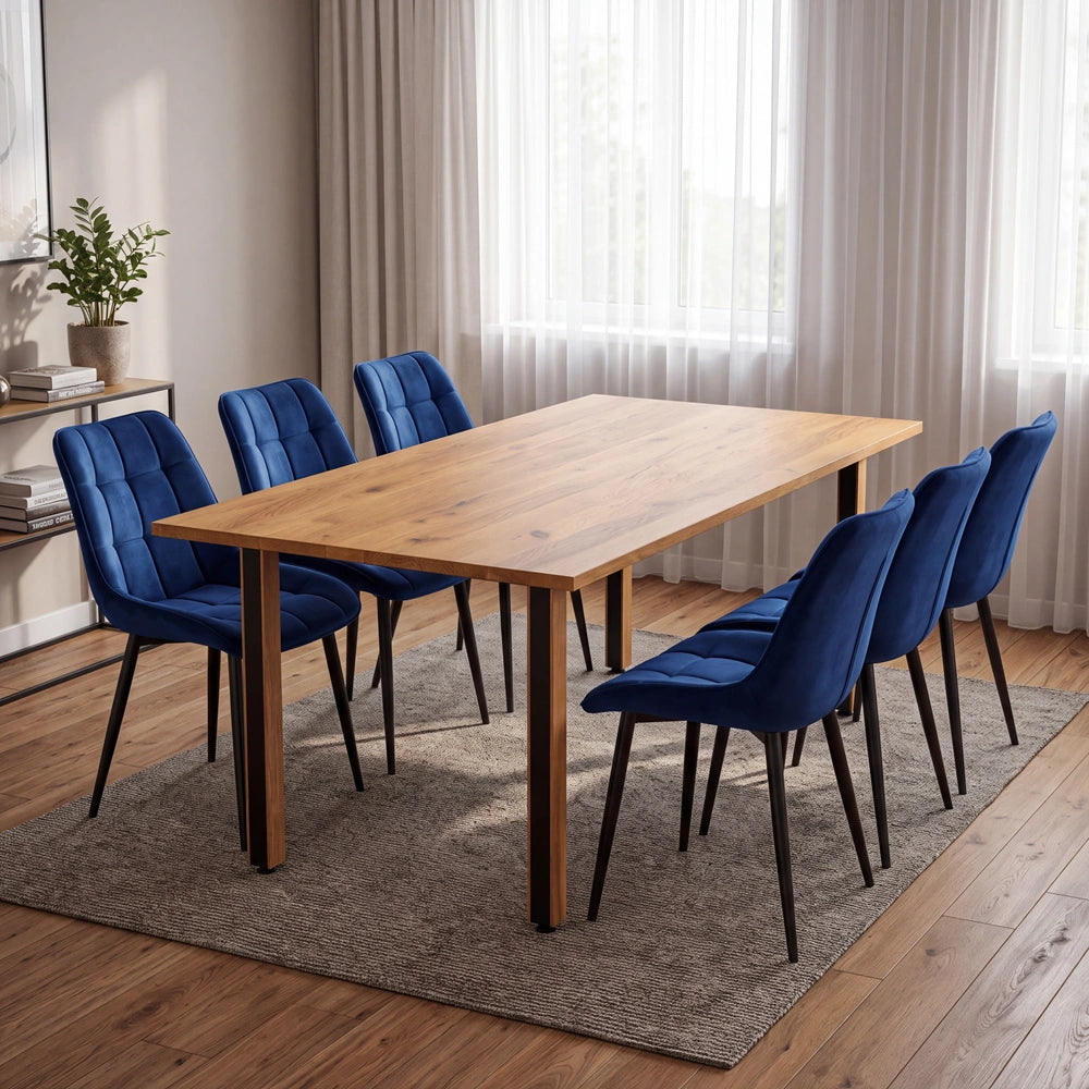 Eichenholztisch im klassischen Stil – für 6 Personen – 180x85x2,6 cm