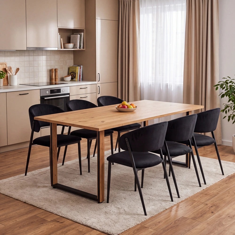 Eichenholztisch im klassischen Stil – für 6 Personen – 180x85x2,6 cm
