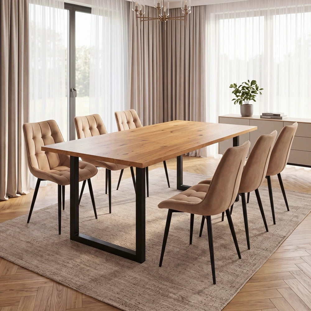 Eichenholztisch im klassischen Stil – für 6 Personen – 180x85x2,6 cm