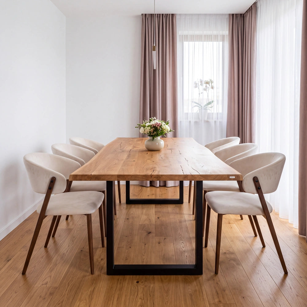 Eichenholztisch im rustikalen Stil – 6 Personen – 180 x 85 x 4