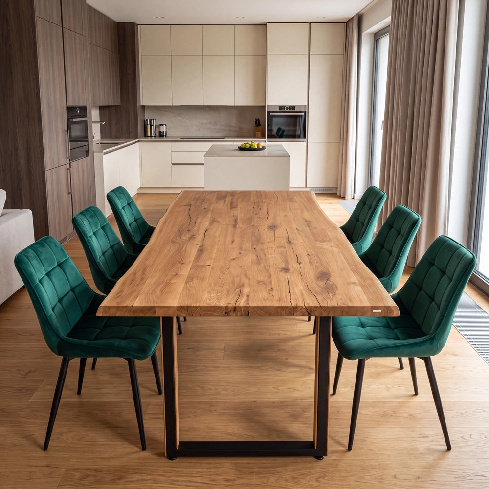 Eichenholztisch im rustikalen Stil – 6 Personen – 180 x 85 x 4