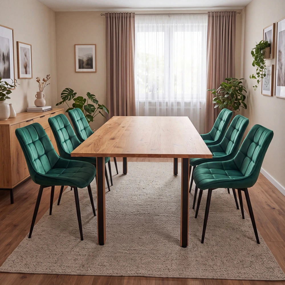 Eichenholztisch im klassischen Stil – für 6 Personen – 180x85x2,6 cm