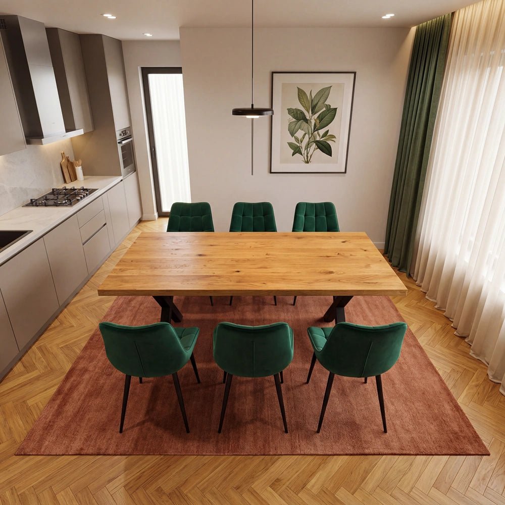 Eichenholztisch im klassischen Stil – für 6 Personen – 160 x 80 x 4 cm