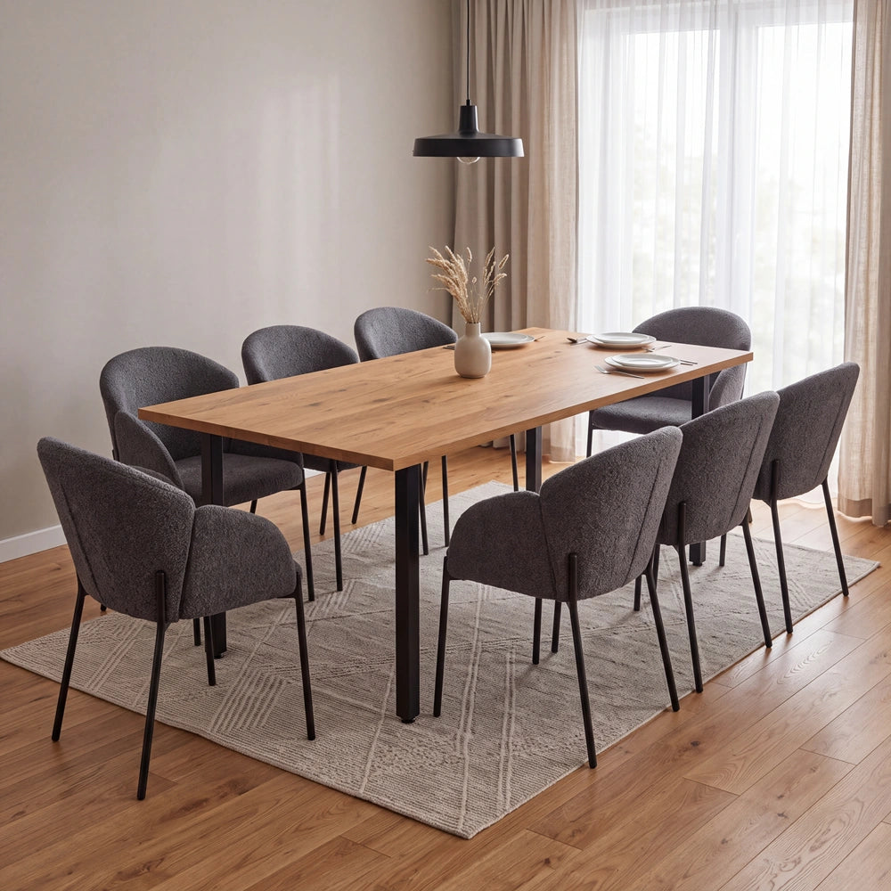 Eichenholztisch im klassischen Stil – für 6 Personen – 180x85x2,6 cm