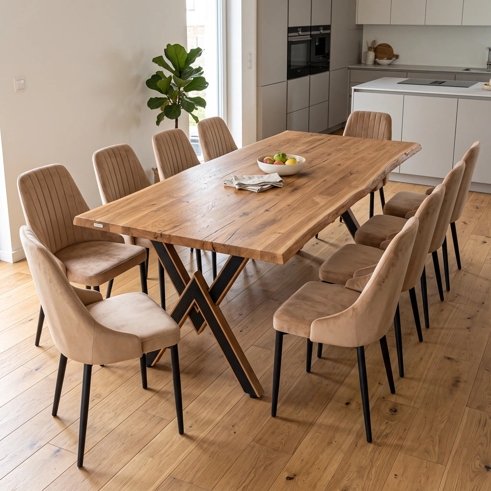 Eichentisch im rustikalen Stil – für 8 Personen – 200 x 100 x 4 cm