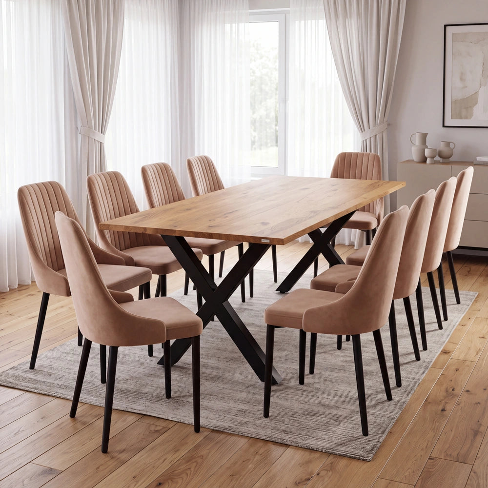 Eichenholztisch im klassischen Stil – für 8 Personen – 200x100x2,6 cm