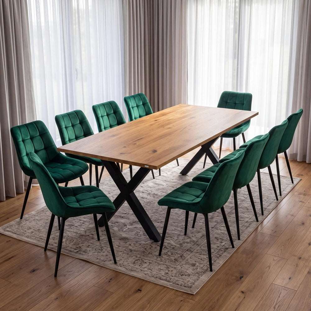 Eichenholztisch im klassischen Stil – für 8 Personen – 200x100x2,6 cm