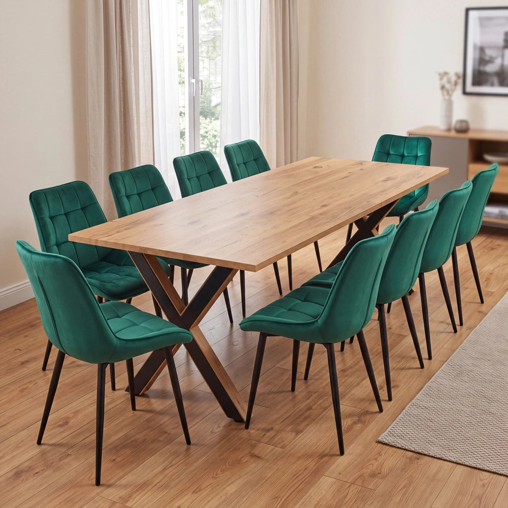 Eichenholztisch im klassischen Stil – für 10 Personen – 220x100x2,6 cm