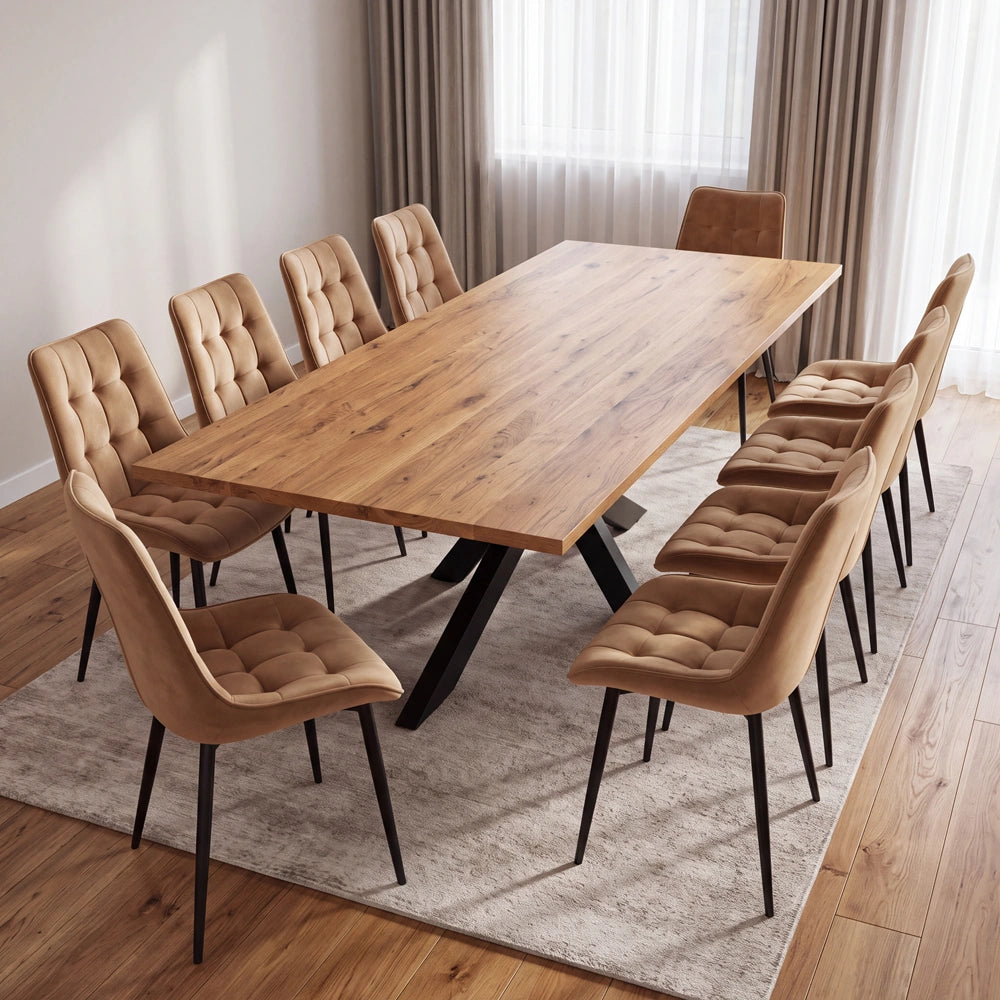 Eichenholztisch im klassischen Stil – für 10 Personen – 220x100x2,6 cm