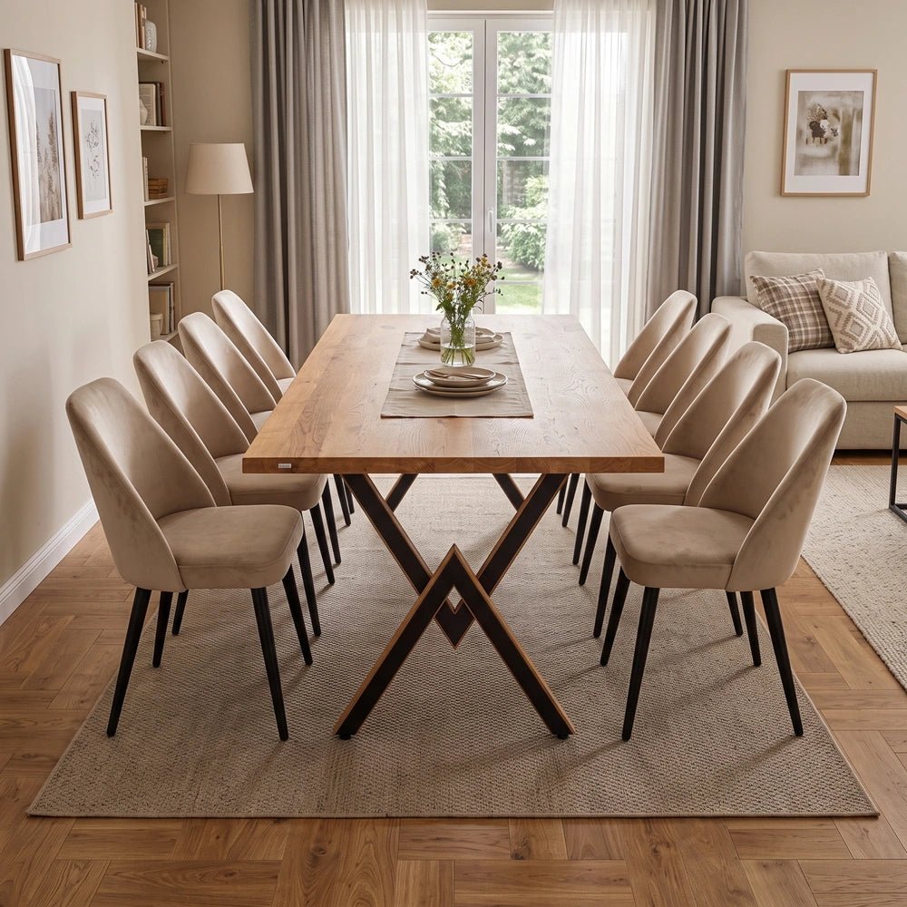 Eichenholztisch im klassischen Stil – für 8 Personen – 200 x 100 x 4 cm
