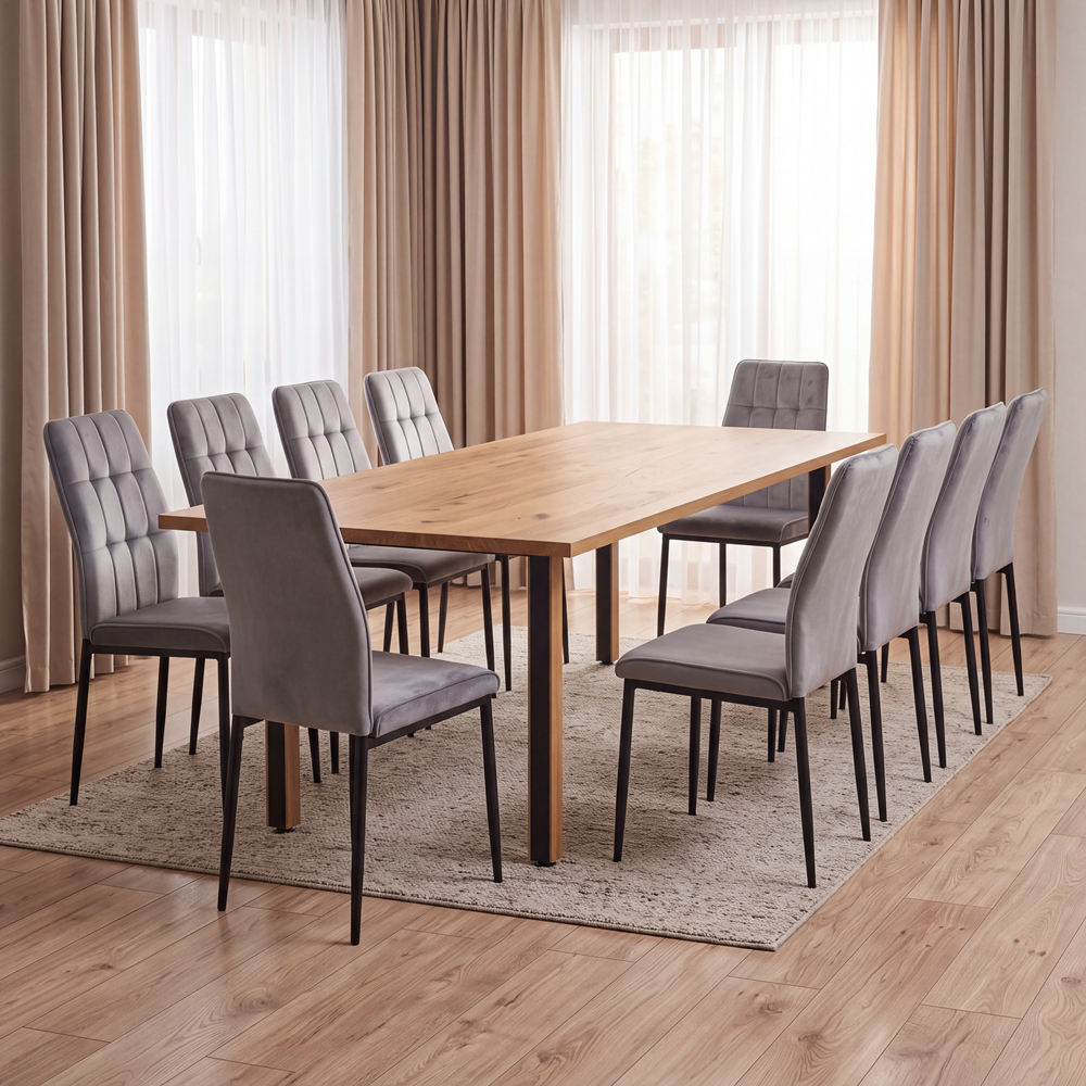 Eichenholztisch im klassischen Stil – für 10 Personen – 220x100x2,6 cm