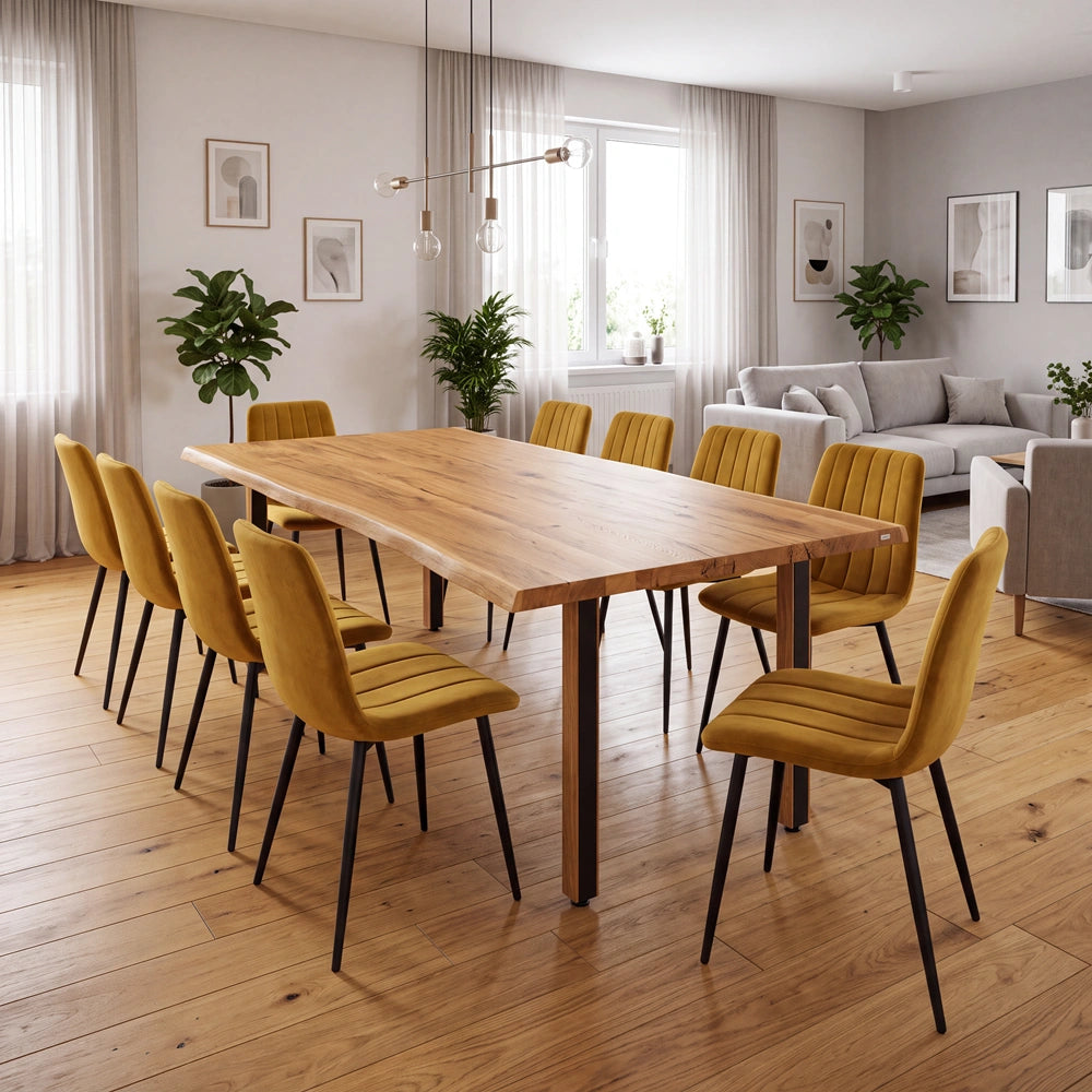 Eichenholztisch im rustikalen Stil – für 10 Personen – 220 x 100 x 4 cm