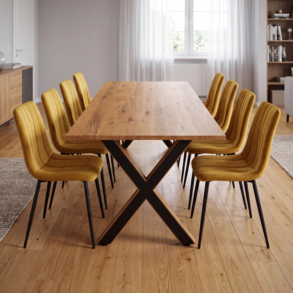 Eichenholztisch im klassischen Stil – für 8 Personen – 200x100x2,6 cm