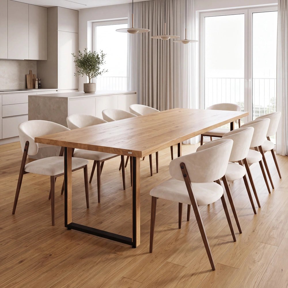 Eichenholztisch im klassischen Stil – für 8 Personen – 200 x 100 x 4 cm
