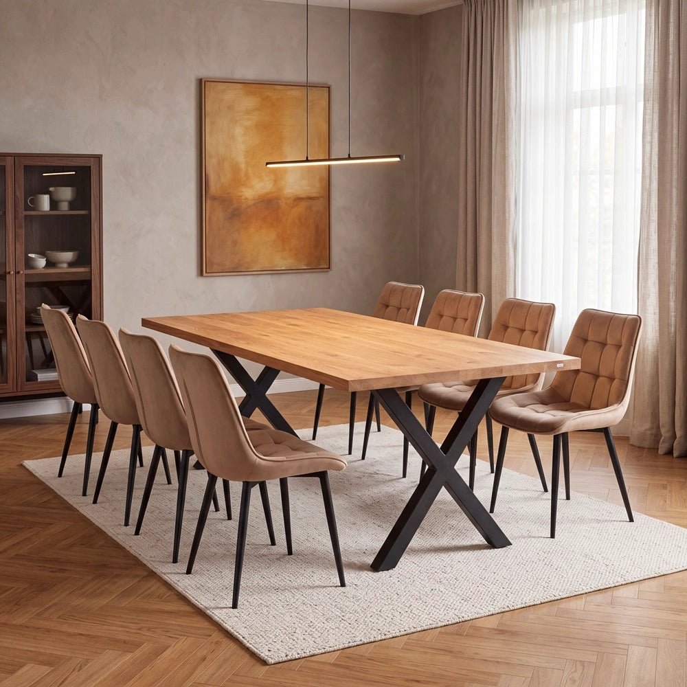 Eichenholztisch im klassischen Stil – für 8 Personen – 200 x 100 x 4 cm