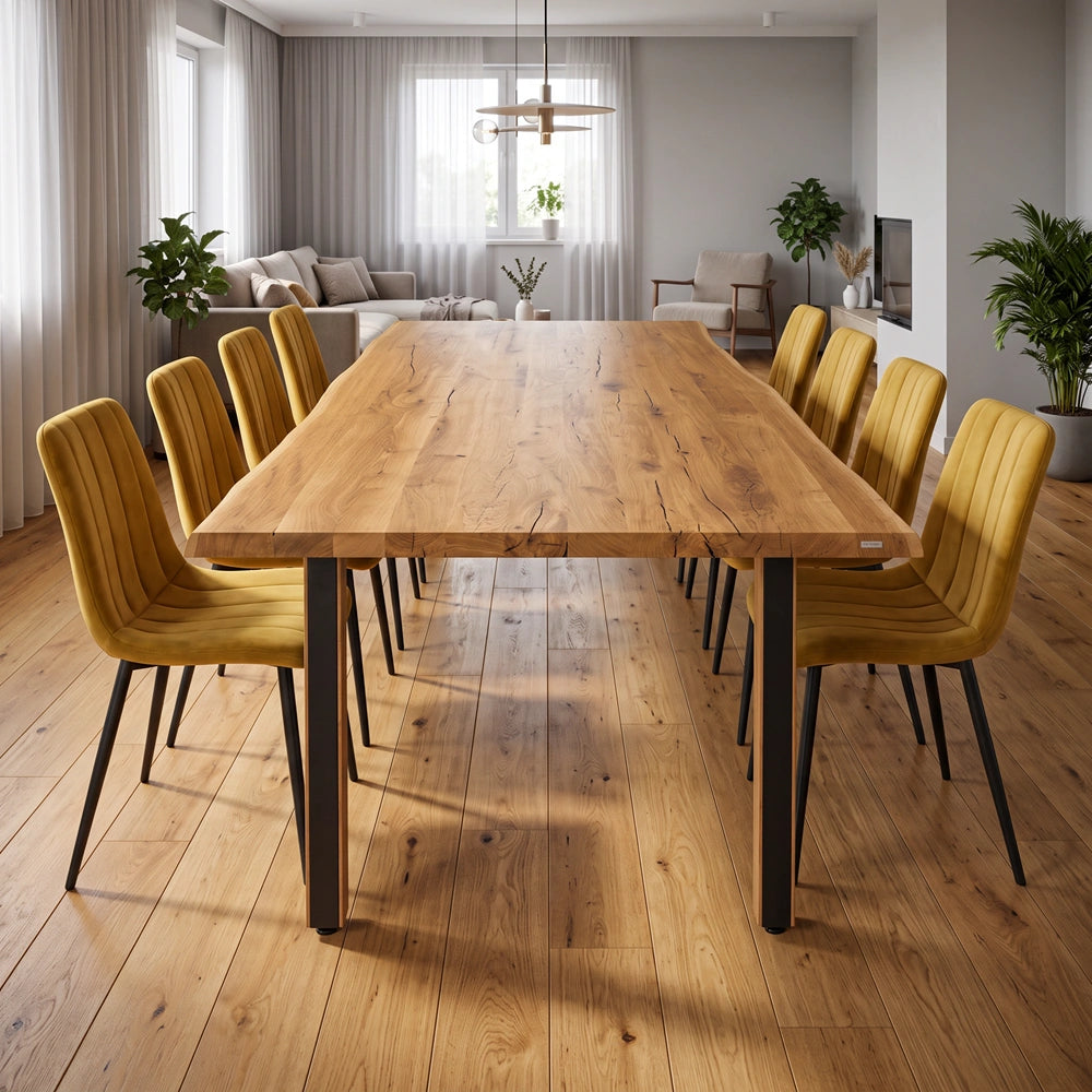 Eichentisch im rustikalen Stil – für 8 Personen – 200 x 100 x 4 cm