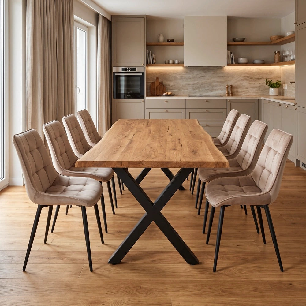 Eichentisch im rustikalen Stil – für 8 Personen – 200 x 100 x 4 cm