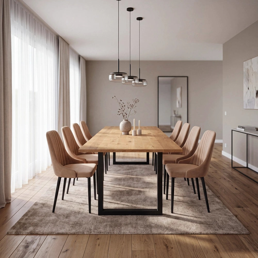 Eichenholztisch im klassischen Stil – für 8 Personen – 200x100x2,6 cm