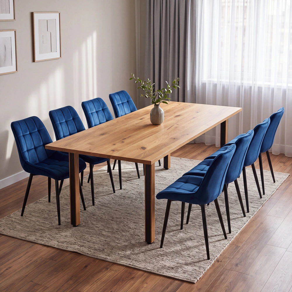 Eichenholztisch im klassischen Stil – für 8 Personen – 200x100x2,6 cm
