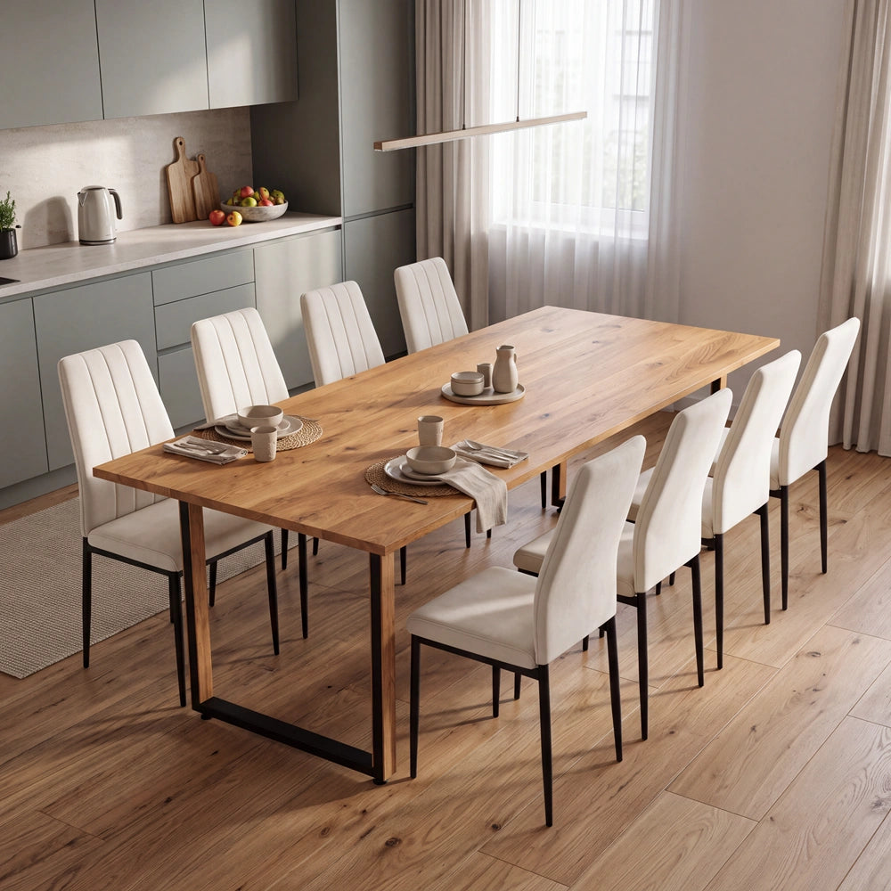 Eichenholztisch im klassischen Stil – für 8 Personen – 200x100x2,6 cm
