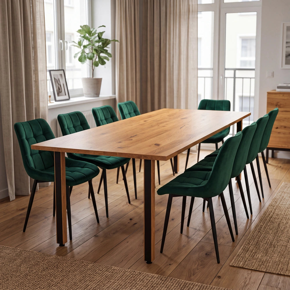 Eichenholztisch im klassischen Stil – für 8 Personen – 200x100x2,6 cm