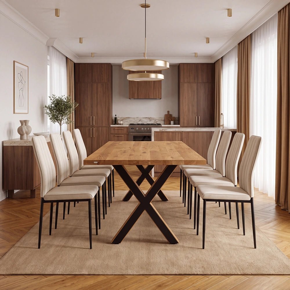Eichenholztisch im klassischen Stil – für 8 Personen – 200 x 100 x 4 cm