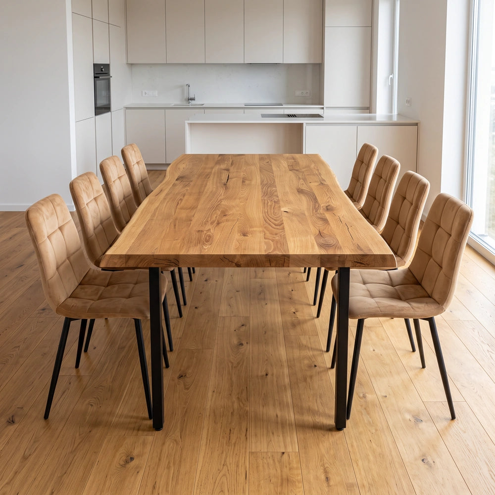 Eichentisch im rustikalen Stil – für 8 Personen – 200 x 100 x 4 cm