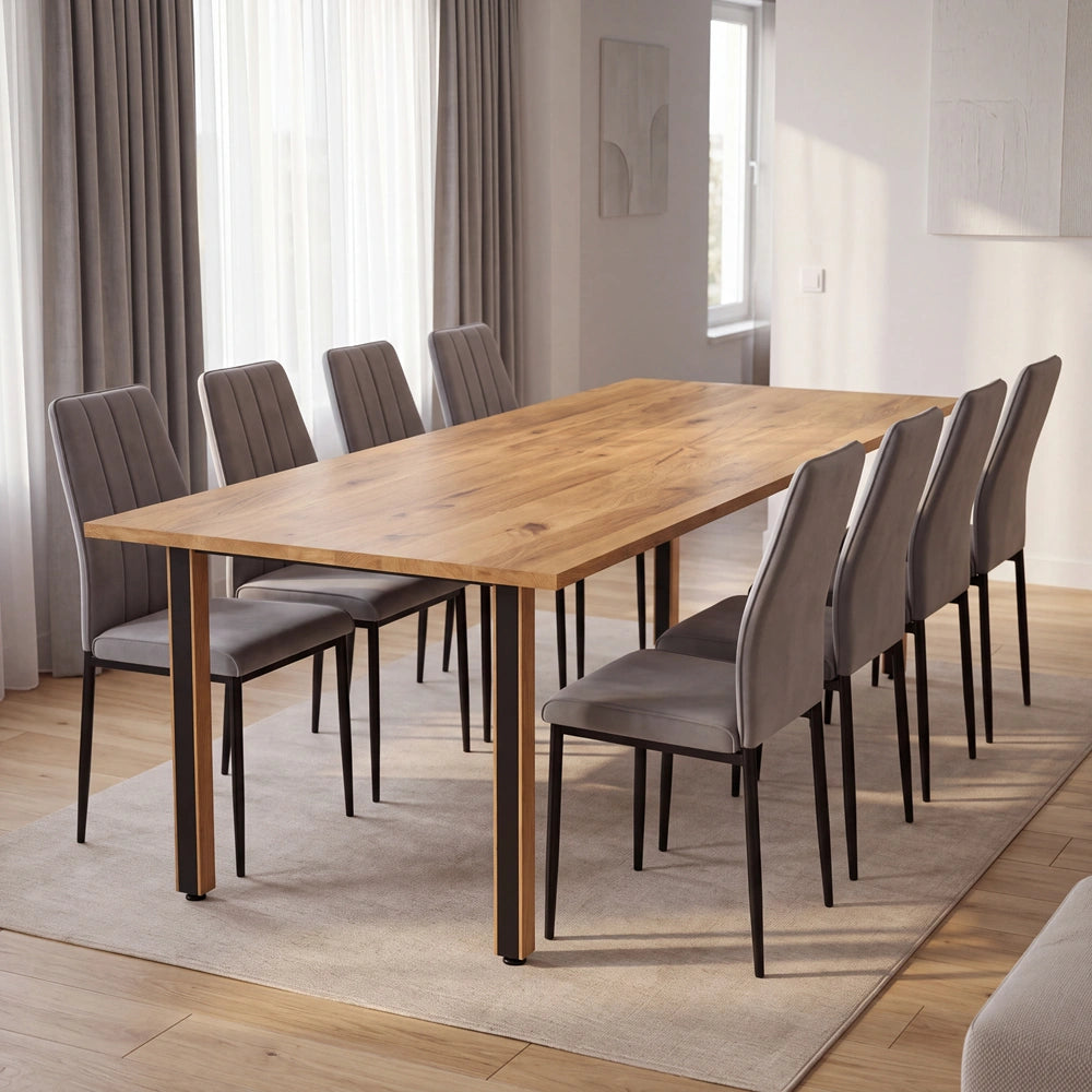 Eichenholztisch im klassischen Stil – für 8 Personen – 200x100x2,6 cm