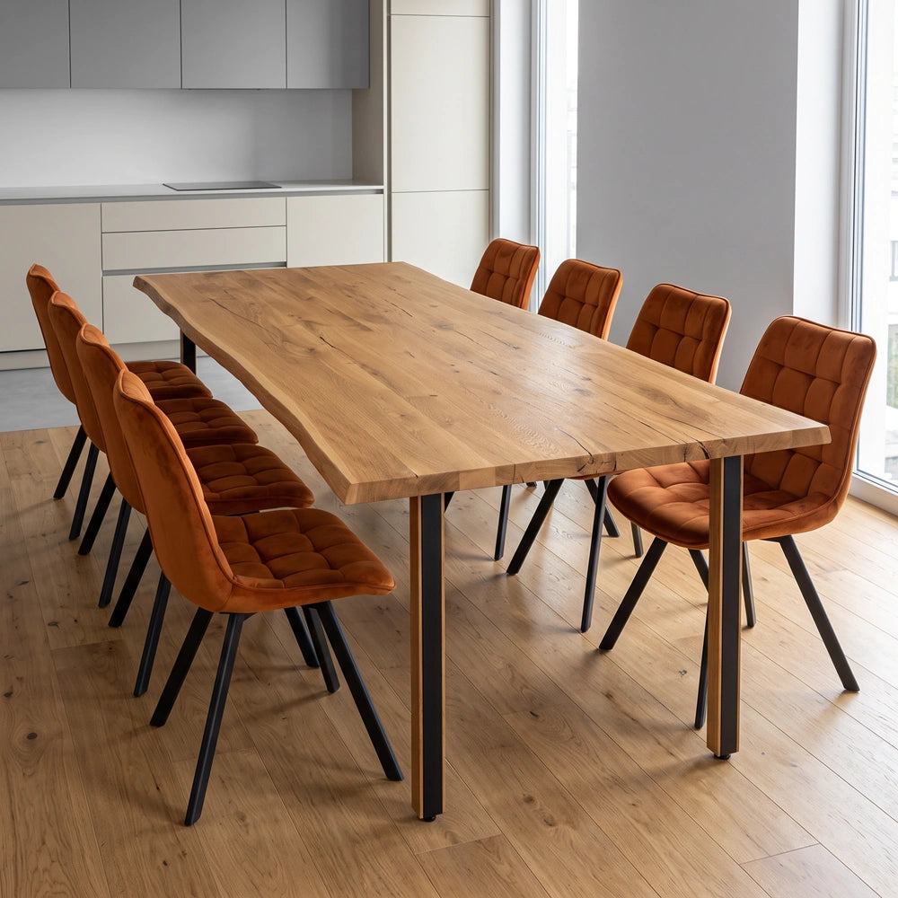 Eichentisch im rustikalen Stil – für 8 Personen – 200 x 100 x 4 cm