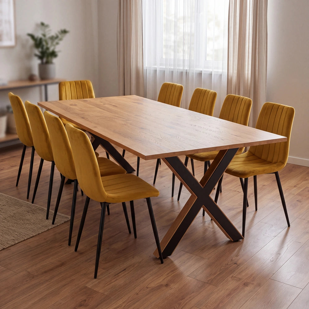 Eichenholztisch im klassischen Stil – für 8 Personen – 200x100x2,6 cm