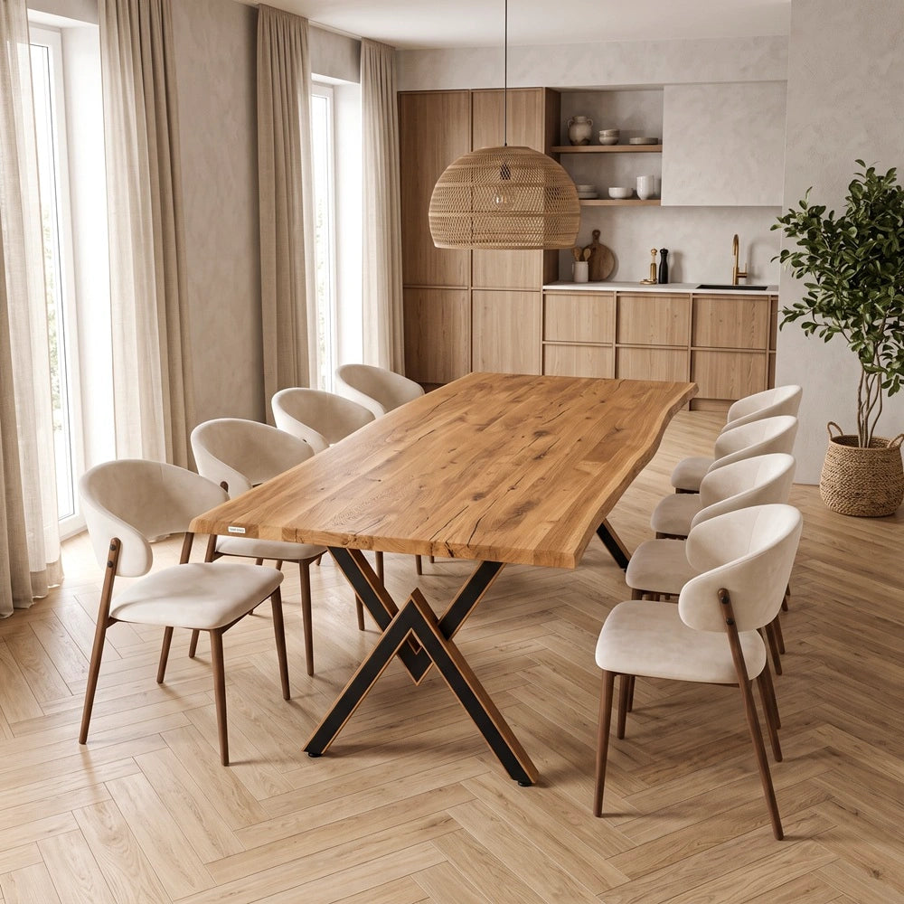 Eichentisch im rustikalen Stil – für 8 Personen – 200 x 100 x 4 cm
