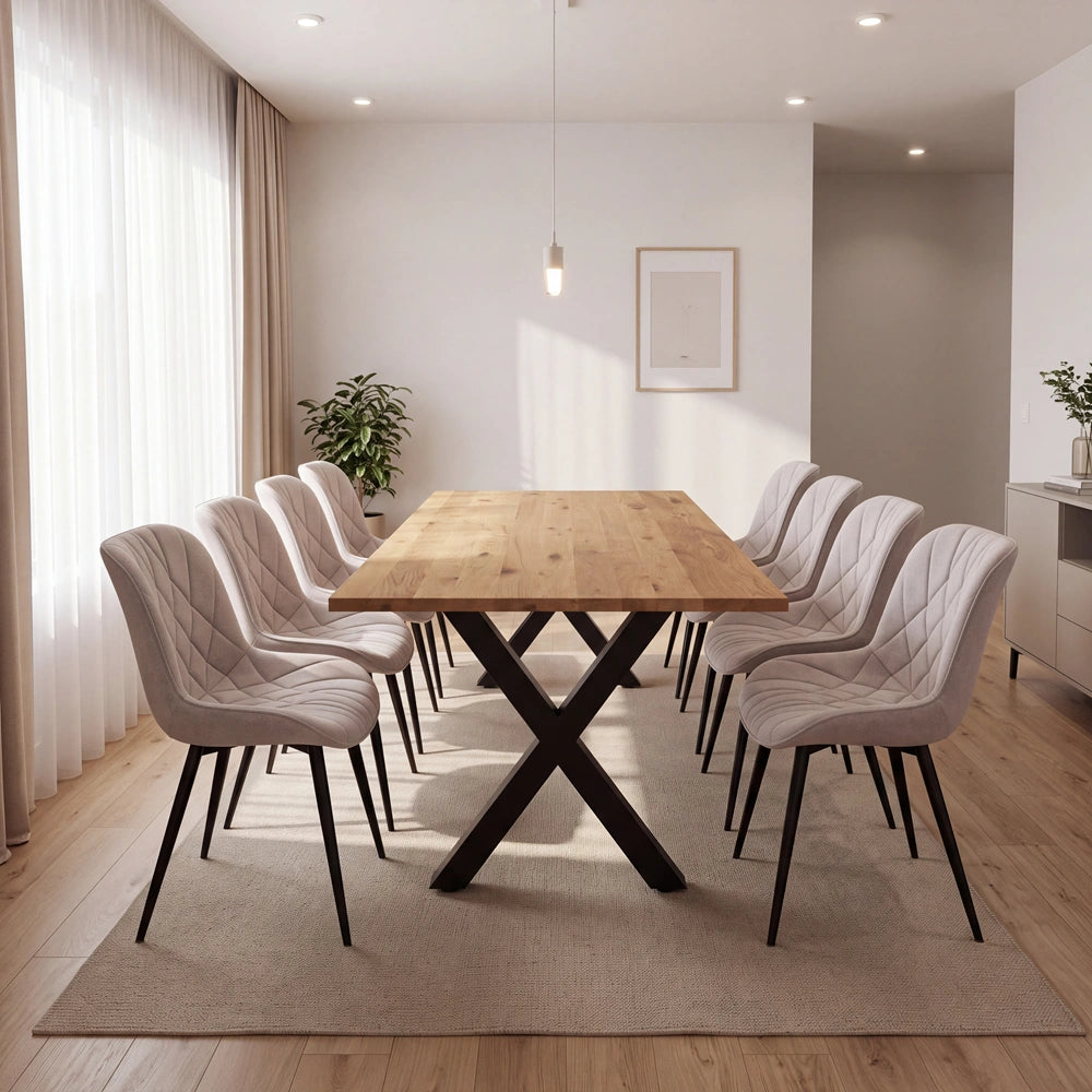 Eichenholztisch im klassischen Stil – für 8 Personen – 200x100x2,6 cm