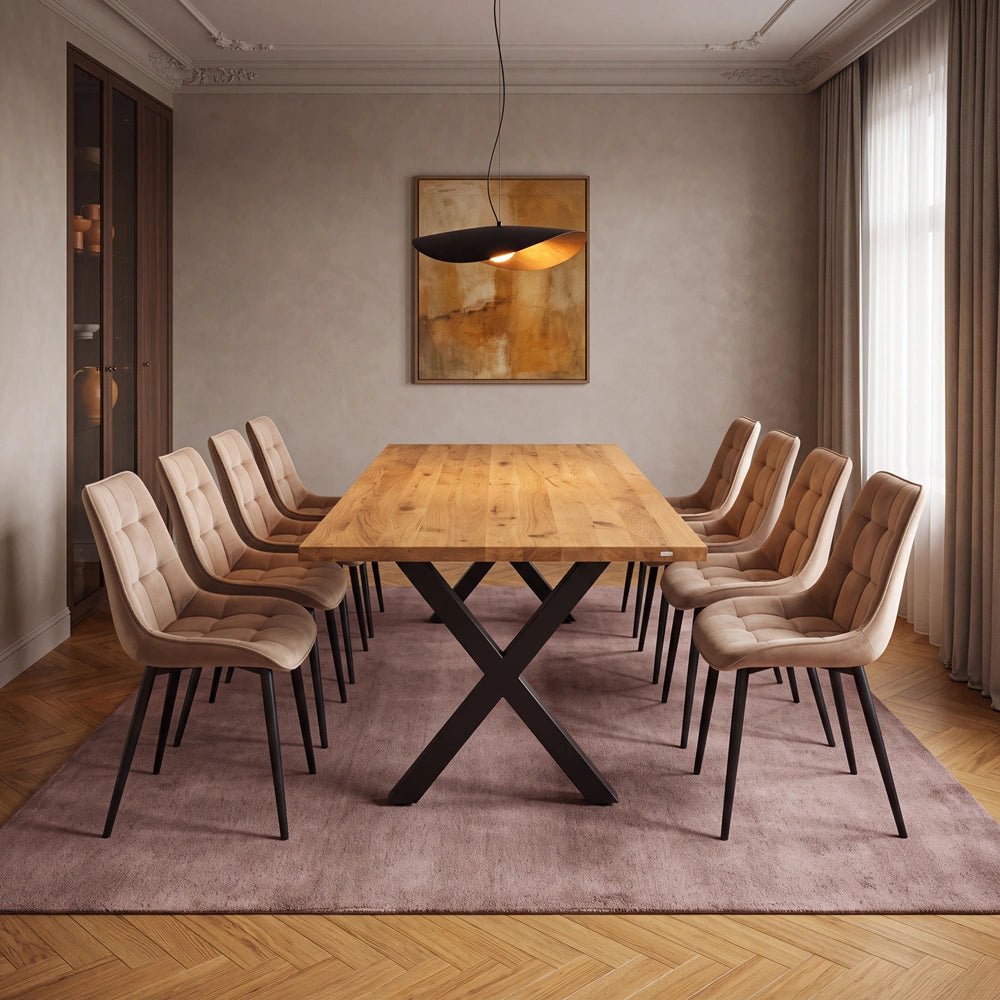Eichenholztisch im klassischen Stil – für 8 Personen – 200 x 100 x 4 cm