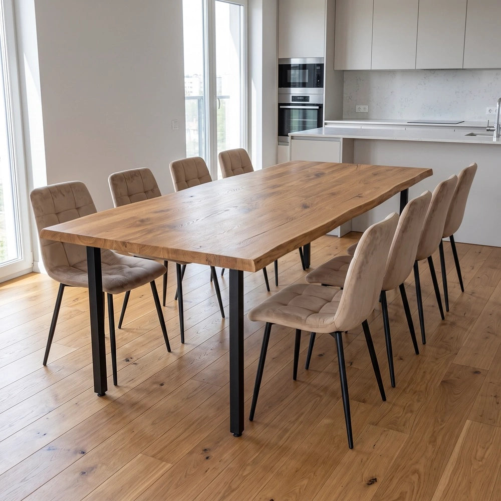 Eichentisch im rustikalen Stil – für 8 Personen – 200 x 100 x 4 cm