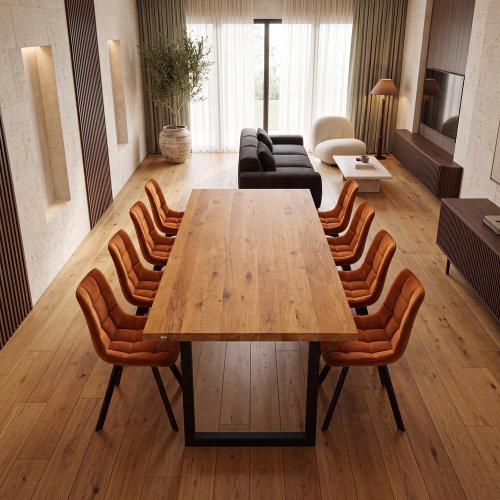 Eichenholztisch im klassischen Stil – für 8 Personen – 200 x 100 x 4 cm