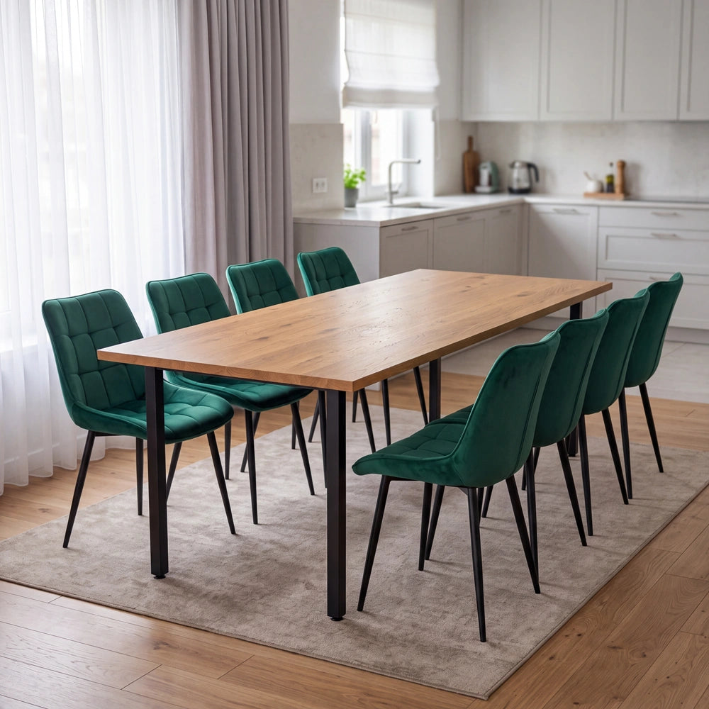 Eichenholztisch im klassischen Stil – für 8 Personen – 200x100x2,6 cm