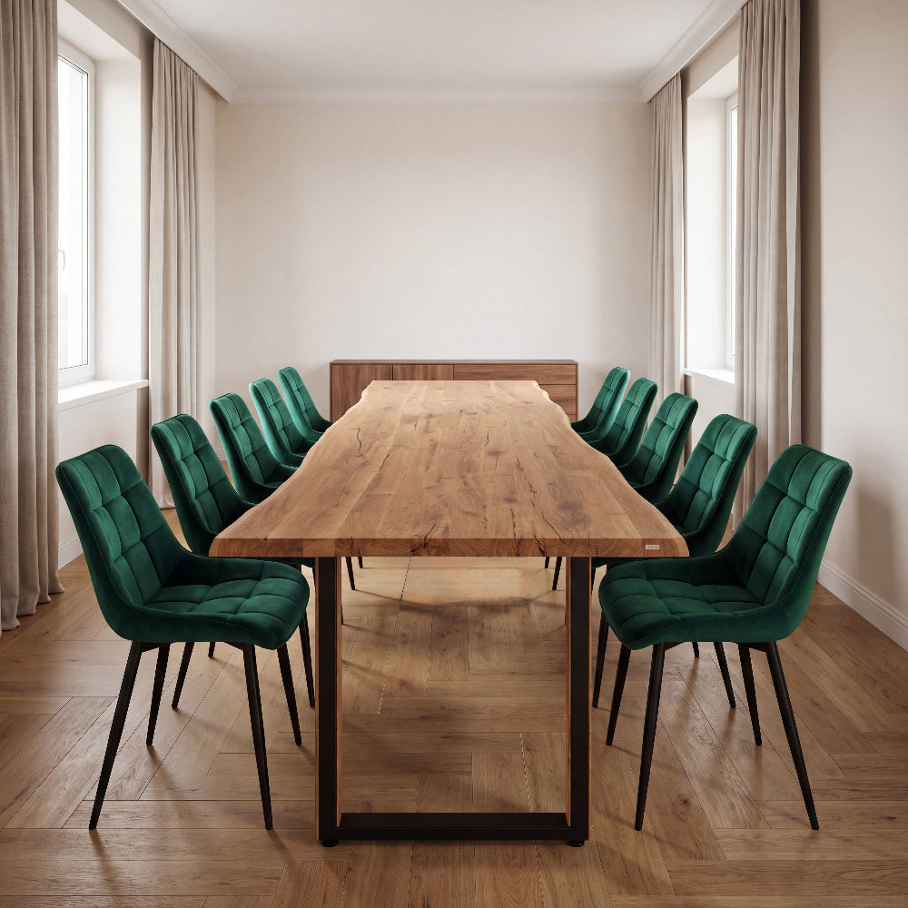 Eichenholztisch im rustikalen Stil – für 10 Personen – 220 x 100 x 4 cm