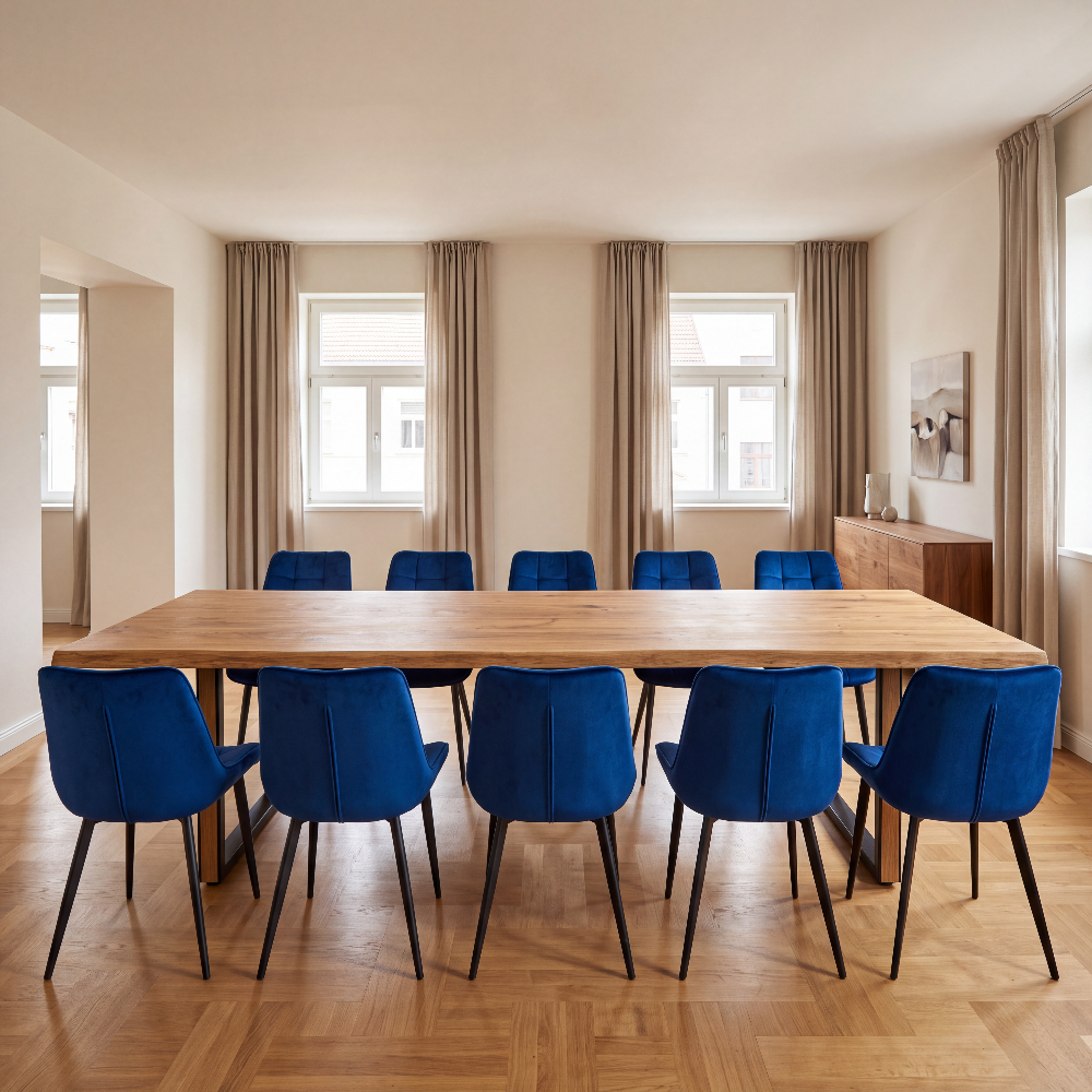 Eichenholztisch im rustikalen Stil – für 10 Personen – 220 x 100 x 4 cm