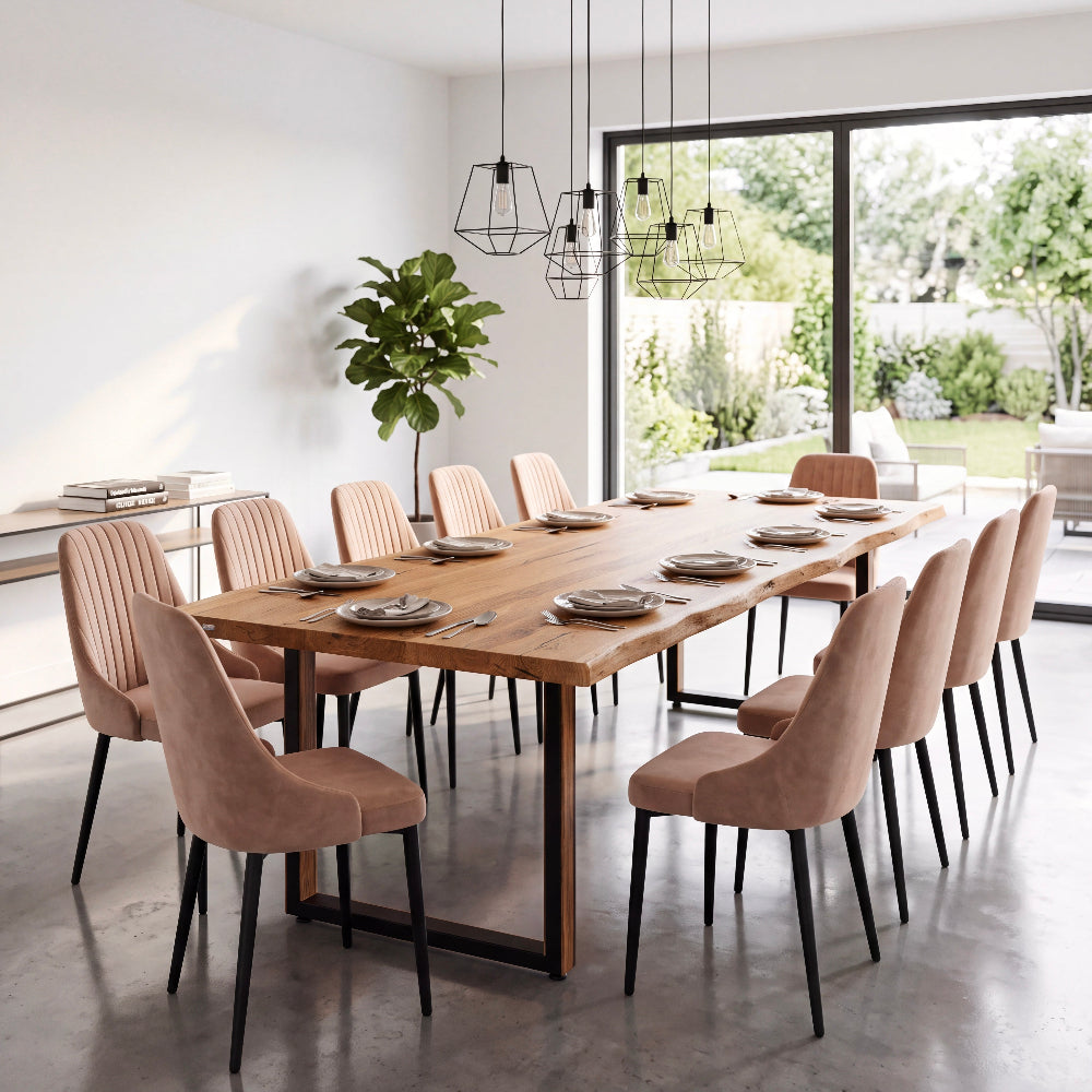 Eichenholztisch im rustikalen Stil – für 10 Personen – 220 x 100 x 4 cm