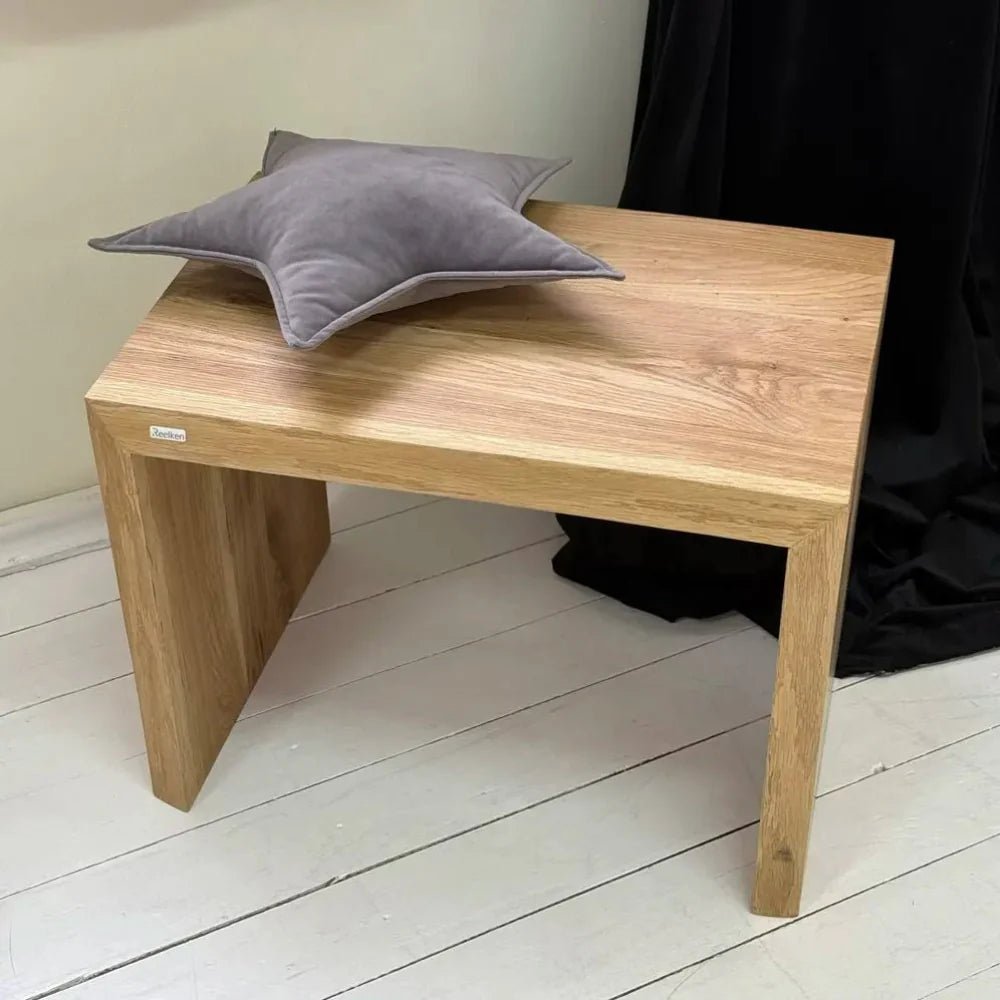 Bancuta din lemn masiv de stejar 100x45x40 cm – margini rustice, finisaj cu ulei natural - Reelken