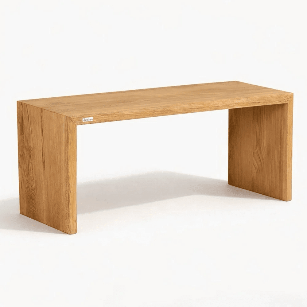 Bancuta din lemn masiv de stejar 140x45x40 cm – margini rustice, finisaj cu ulei natural - Reelken