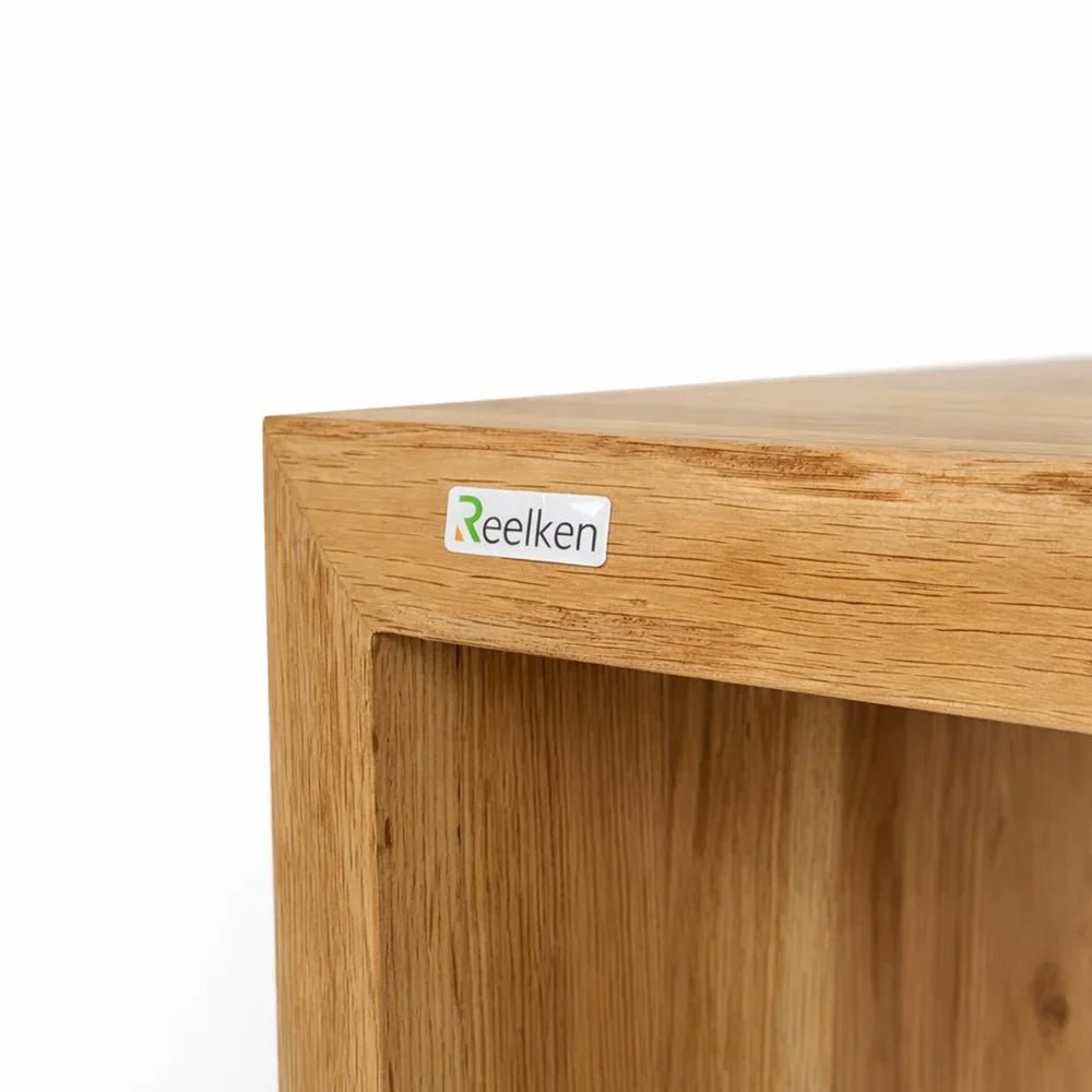 Bancuta din lemn masiv de stejar 60x45x40 cm – margini rustice, finisaj cu ulei natural - Reelken