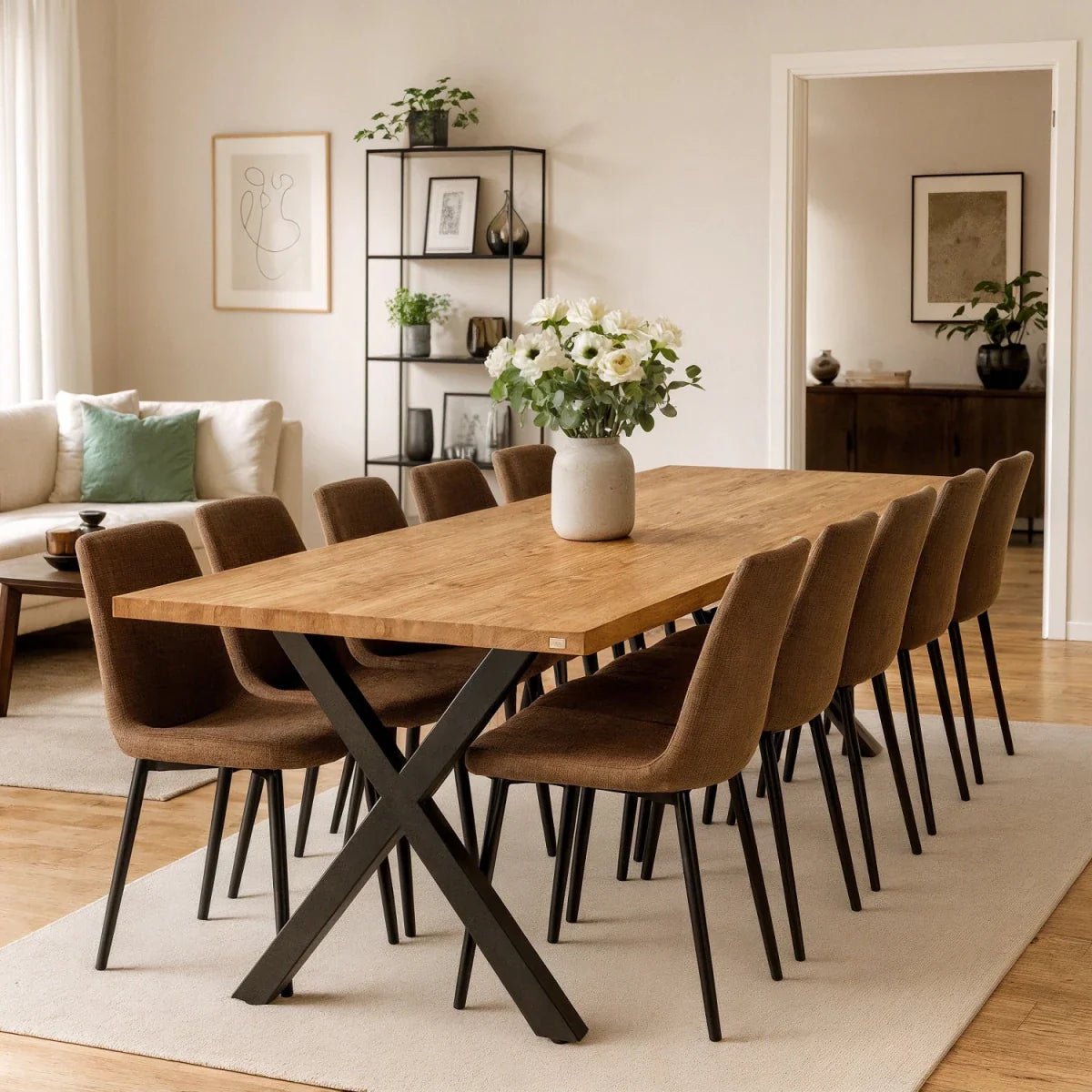 Blat de masa din stejar model clasic - 10 persoane -240x100x4cm - Reelken