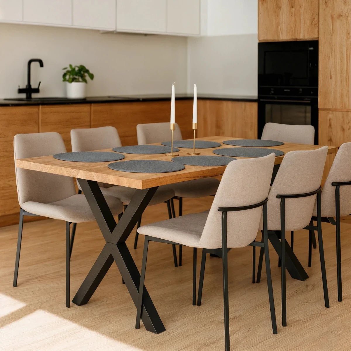 Blat de masa din stejar model clasic -180x85x4cm - Reelken