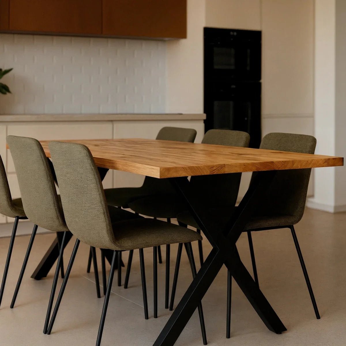 Blat de masa din stejar model clasic - 4 persoane -160x80x4cm - Reelken