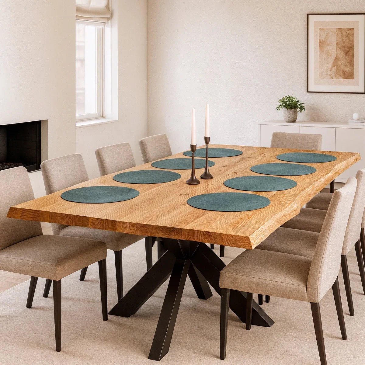 Blat de masa din stejar model rustic - 10 persoane -220x100x4cm - Reelken