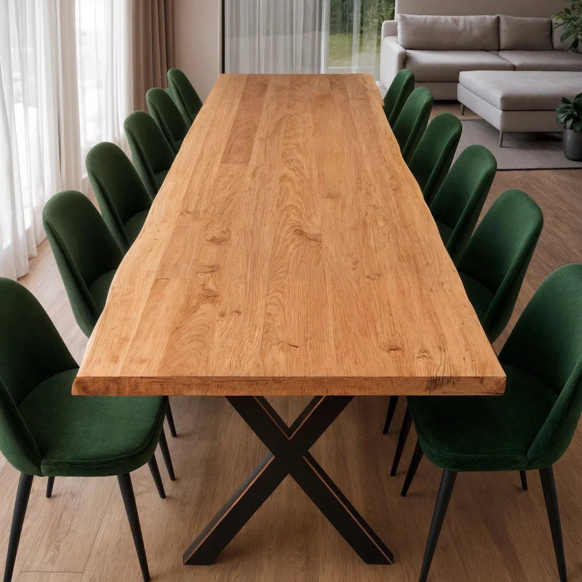 Blat de masa din stejar model rustic - 12 persoane-260x100x4cm - Reelken